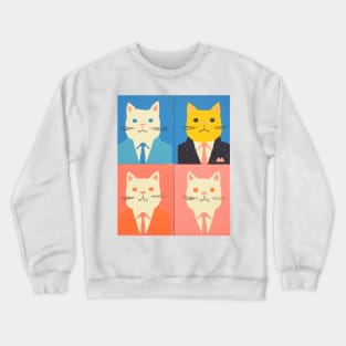 Cute Cats Modern Andy Warhol Style. Bright Vibrant Painted  Cats Crewneck Sweatshirt